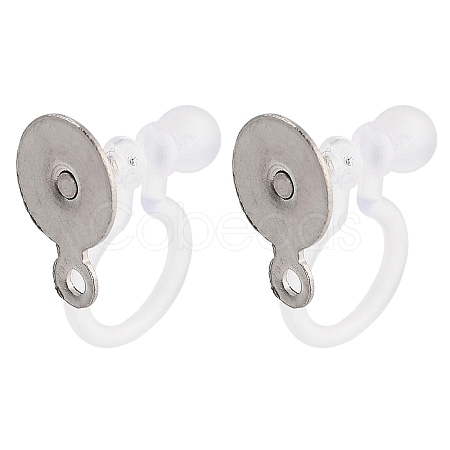 Non-Tarnish 304 Stainless Steel Clip-on Earrings Findings STAS-B072-14P-1