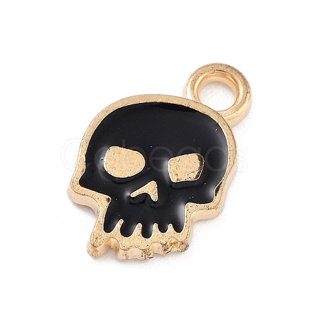 Halloween Theme Light Gold Plated Alloy Enamel Pendants ENAM-M219-14KCG-02B-1