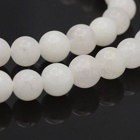 Natural Round White Jade Bead Strands G-P070-01-12mm-1