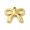 304 Stainless Steel Pendants, Bowknot Charm, Real 18K Gold Plated, 13x15.5x2mm, Hole: 1.2mm