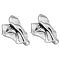 Irregular Shape Stainless Steel Stud Earrings, Platinum