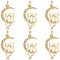 Beebeecraft Brass Micro Pave Clear Cubic Zirconia Pendants, Long-Lasting Plated, with Jump Rings, Moon with Couple Cat, Real 18K Gold Plated, 19x10x2mm, Hole: 2mm, 8pcs/box