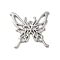 Plating Alloy Pendants, Cadmium Free & Lead Free, Butterfly, Platinum, 23.5x25x2mm, Hole: 1.6mm