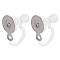 Non-Tarnish 304 Stainless Steel Clip-on Earrings Findings, Stainless Steel Color, 13x6mm, Hole: 1mm