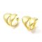 Brass Cuff Earrings for Women, Leaf, Real 18K Gold Plated, 12.5x16.5mm