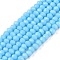 Opaque Solid Color Glass Beads Strands, Faceted, Rondelle, Light Sky Blue, 2.5x2mm, Hole: 0.7mm, about 154~161pcs/strand, 12.675~12.87 inch(32.5~33cm), about 90~100 strands/set