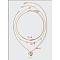 Alloy Pendant Layered Chain Necklaces for Women, Golden, Heart, 17.72 inch(45cm)