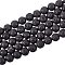 Synthetic Lava Rock Beads Strands, Dyed, Round, Black, 10mm, Hole: 1mm, about 39pcs/strand, 14.96 inch(38cm)