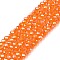 Electroplate Glass Beads Strands, AB Color Plated, Faceted, Rondelle, Orange Red, 2.9~3.3x2mm, Hole: 0.8mm, about 148~150pcs/strand, 15.55~15.75 inch(39.5~40cm)