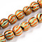 Handmade Nepalese Lampwork Beads, Round, Orange, 18~22x17~19mm, Hole: 2.5~5.5mm, about 35~36pcs/strand, 25.79~26.38 inch(65.5~67cm)