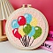 DIY Punch Embroidery Beginner Kits for Beginners, including Embroidery Fabric & Hoop & Yarn, Punch Needle Pen, Instruction, Balloon, 200mm