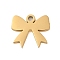 304 Stainless Steel Charms, Laser Cut, Bowknot Charm, Real 18K Gold Plated, 9x9.5x1mm, Hole: 1.2mm