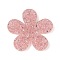 Acrylic Plastic Cabochons, Flower, Pink, 38x39.5x2.5mm, Hole: 2.5mm