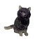 Resin Cat Display Decoration, with Natural Amethyst Chips inside Statues for Home Office Decorations, 60x70x75mm