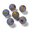 Handmade Frosted Lampwork Beads, Round, Slate Blue, 11.5~12.5mm, Hole: 2~2.5mm