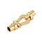 Ion Plating(IP) 304 Stainless Steel Magnetic Clasps with Glue-in Ends, Real 18K Gold Plated, 38.5x13.5x8.5mm, Hole: 5mm