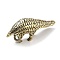 Brass Pangolin Figurines Statues for Home Desktop Feng Shui Ornament, Antique Bronze, 75x19x26.5mm