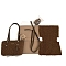 DIY Shoulder Bag Making Kits, including Imitation Leather & Cloth Fabrics, Coconut Brown, 170x260x80mm