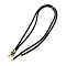 Nylon Cord Necklaces Findings, with Brass Micro Pave Cubic Zirconia Flat Round Clasps, Lead Free & Cadmium Free, Golden, 350~360x2mm, Flat Round: 9x8mm