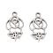 Non-Tarnish 316 Surgical Stainless Steel Pendants, Laser Cut, Flower Charm, Stainless Steel Color, 15x9x1mm, Hole: 1.5mm