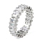 304 Stainless Steel Finger Ring for Women, with Clear Cubic Zirconia, Stainless Steel Color, 7mm, US Size 7(17.3mm)