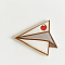 Acrylic Safety Brooches, with Iron Pin, Paper Plane, White, 40x47.5x8.5mm, Pin: 0.7mm