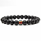 Frosted Natural Obsidian Round Beaded Stretch Bracelets, with Changing Color Mood Beads for Women Men, show in picture