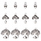 SUNNYCLUE 60Pcs 3 Styles Tibetan Style Alloy Pendants, Lead Free & Cadmium Free, Mushroom Charm, Antique Silver, 13~22.5x8~19x3~3.5mm, hole: 1.5~2.5mm, 20pcs/style