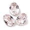 Glass Rhinestone Cabochons, Flat Back & Back Plated, Faceted, Oval, Rosaline, 8x6x4mm