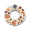 Wood Pendants, Thanksgiving Theme, Colorful, Round, 44.5x38.5x3mm, Hole: 2mm