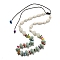 Dyed Lava Rock with Shells,  Plastic Pearl Beads Necklaces, Dark Sea Green, 1.65~2.80 inch(4.2~7.1cm)