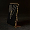 Velvet & Metal Necklace Organizer Display Stands, L-Shaped, Golden, Black, 8.5x14cm