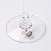 Natural Rose Quartz Wine Glass Charms AJEW-JO00154-01-3