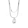 Stainless Steel Round Snake & Link Chains Double Layer Necklaces LK2067-2-1