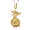 Golden Tone Brass Hollow Round Cage Pendants KK-J238-05G-2