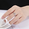 Double Heart with Cross 304 Stainless Steel Adjustable Ring for Women RJEW-B035-06P-4