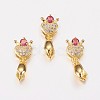 Long-Lasting Plated Brass Micro Pave Cubic Zirconia Ice Pick Pinch Bails ZIRC-F069-08A-G-1