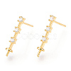 925 Sterling Silver Stud Earring Findings Micro Pave Cubic Zirconia STER-T007-19G-3