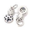 Brass Micro Pave Marine Blue Cubic Zirconia Charms KK-Q814-06P-2