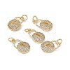 Brass Micro Pave Cubic Zirconia Pendants KK-E068-VB119-4