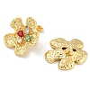 Brass Micro Pave Cubic Zirconia Flower Stud Earrings EJEW-K293-24G-2