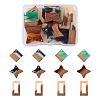 Cheriswelry 12Pcs 6 Styles Transparent Resin & Walnut Wood Pendants RESI-CW0001-14-9