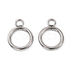 Tarnish Resistant Stainless Steel Ring Toggle Clasps STAS-Q179-01-4