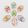 Butterfly Pattern Printed Glass Cabochons GGLA-R019-30x20mm-M3-1