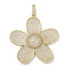 Rack Plating Brass Micro Pave Clear Cubic Zirconia Pendants KK-G515-47G-1