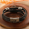 Leather Multi-strand Bracelets PW-WG28847-01-5