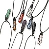 Adjustable Natural Mixed Gemstone Pendant Necklaces NJEW-I246-02-1