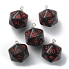 Opaque Resin Polyhedral Dice Pendants FIND-TAC0005-21F-2