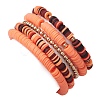 5Pcs 5 Styles Halloween Synthetic Non-magnetic Hematite & Polymer Clay Beaded Stretch Bracelet Sets BJEW-JB10733-5