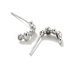 Rhodium Plated 925 Sterling Silver Stud Earring Findings STER-Q192-15P-2